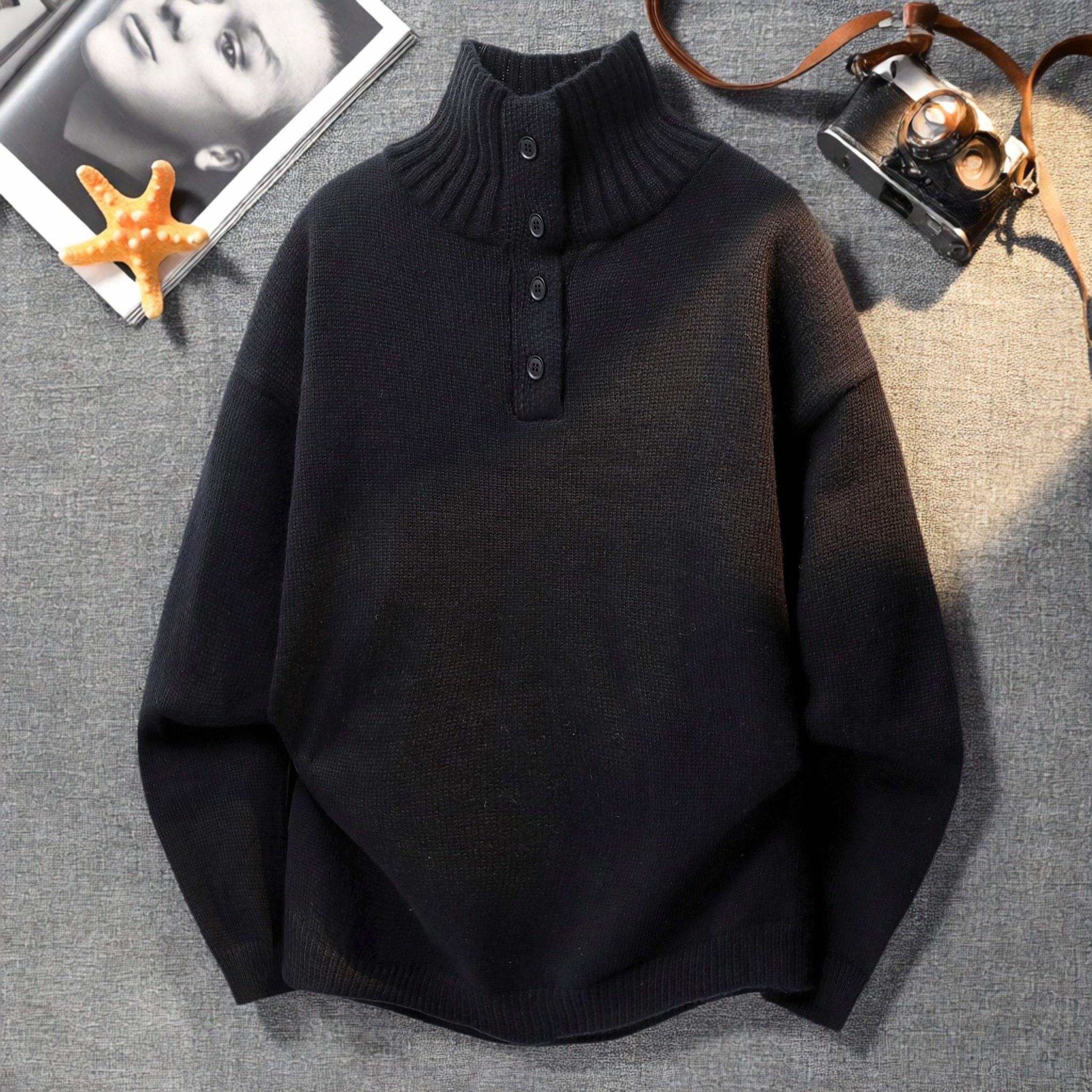 秋冬款半高领加厚保暖针织毛衣男女同款潮流时尚休闲百搭男装上衣,男装,针织衫/毛衣,淘宝优惠券,粉丝福利购,淘宝优惠卷