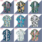 夏威夷沙滩度假风花衬衫 衬衣 男潮牌ins港风百搭宽松休闲情侣短袖