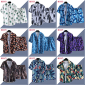 花衬衫 套装 男夏季 海边沙滩夏威夷短袖 潮牌衬衣沙滩服度假男装 一套