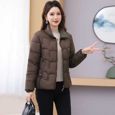 羽绒棉衣女短款中年妈妈外套棉服