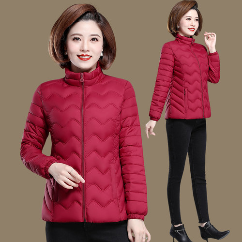 羽绒棉服女外套中年妈妈冬装棉衣