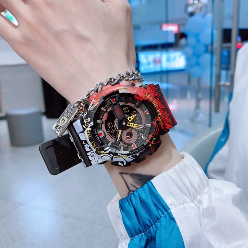 王一博同款独角兽海贼王电子手表男士初高中学生儿童潮流运动机械