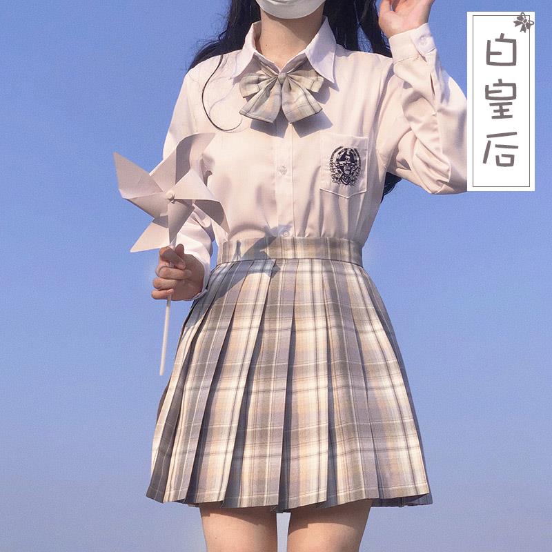 jk制服格裙原创正版秋季日系学院风校供百褶裙半身短裙裙子套装女