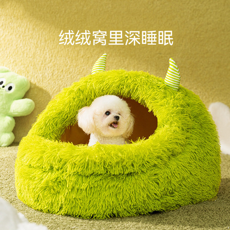 秋冬季狗狗长毛绒保暖加厚小怪兽