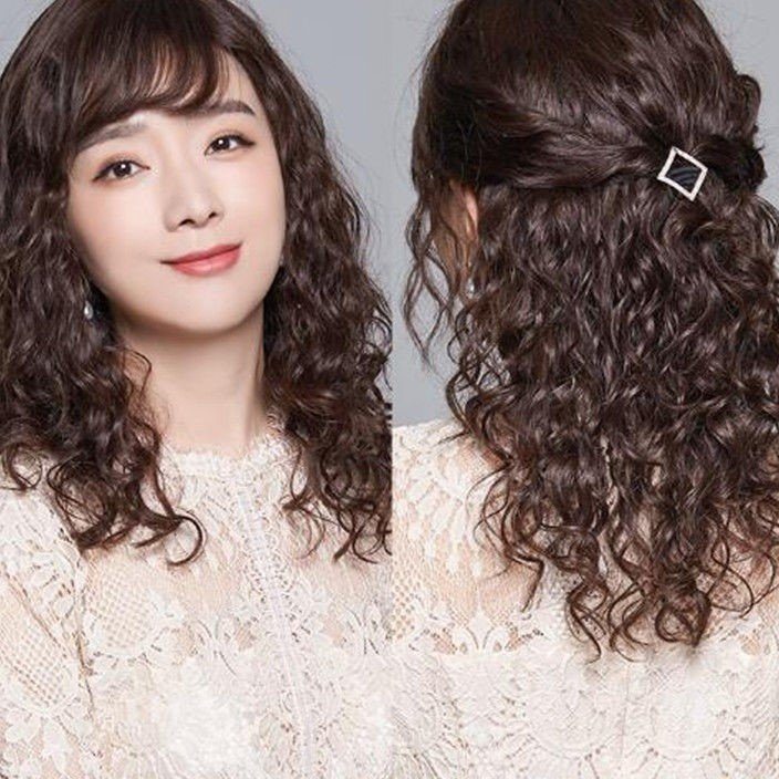 时尚女长发羊毛卷假发套女士妈妈全真人头发全头套式