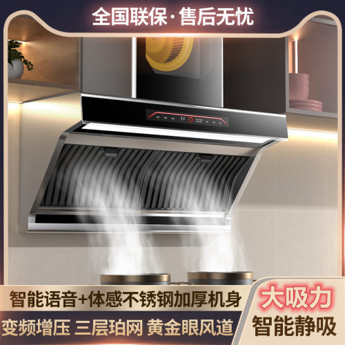 不锈钢大吸力变频油烟分离抽烟机