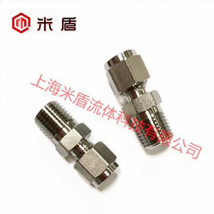 316L不锈钢美标英制外螺纹连接管接头 NPT1/2-3/4双卡套终端接头