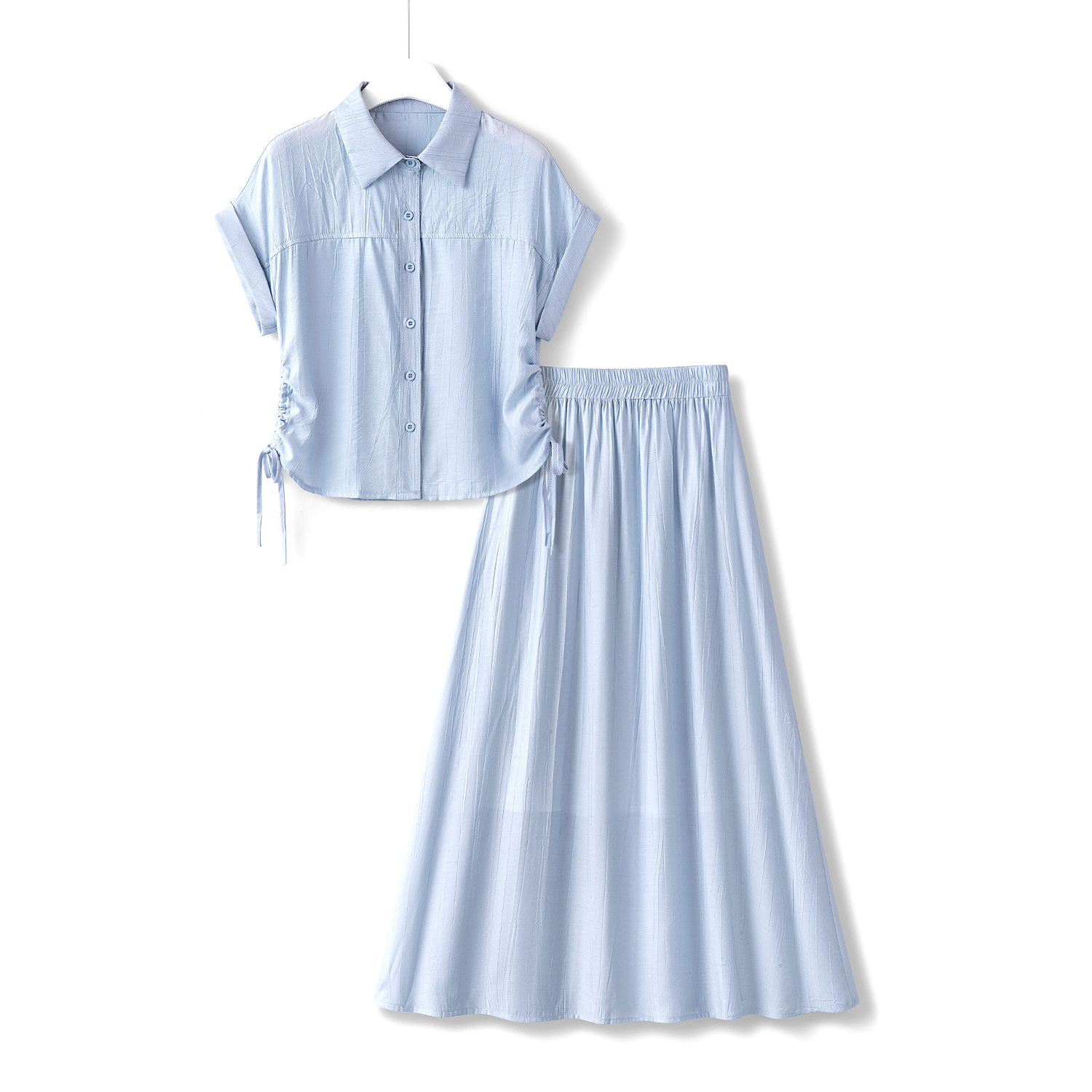 洋气减龄肌理感时尚套装女夏季2025年新款遮肉显瘦衬衫两件套裙子,女装/女士精品,时尚套装,淘宝优惠券,粉丝福利购,淘宝优惠卷