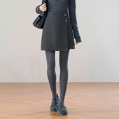 极简风毛呢半身裙短款 女秋冬2025新款 遮肚显瘦A字短裙气质包臀裙