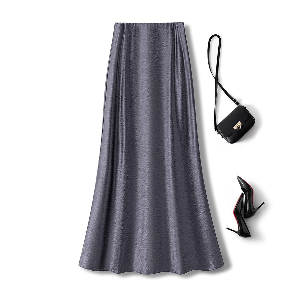 高端气质丝滑缎面半身裙女春秋2025年新款高级感显瘦包臀鱼尾长裙