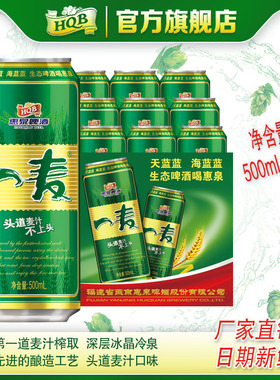 惠泉啤酒一麦啤酒9度500ml*9听装啤酒整箱批发(春色寄情人)同款