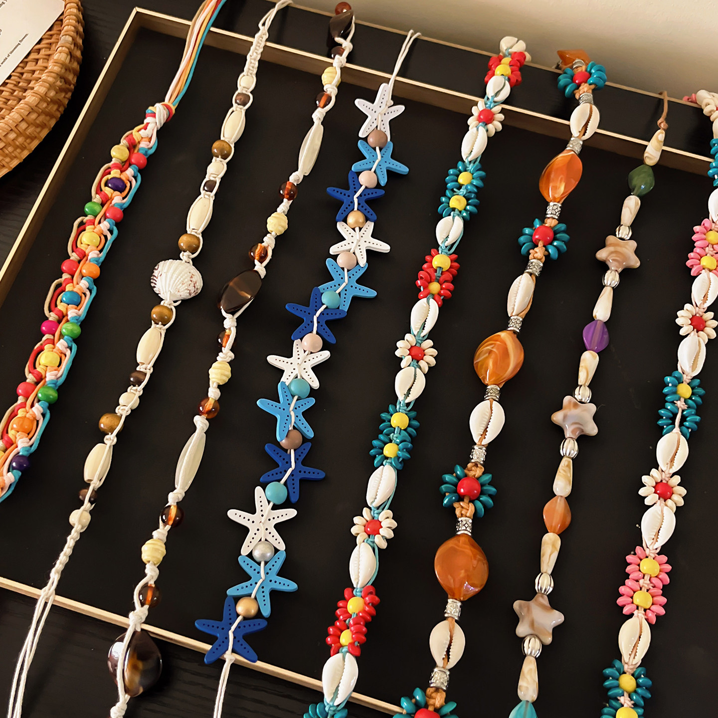 波西米亚民族风彩色编织腰链女士2026新款配裙子腰带腰绳腰间配饰