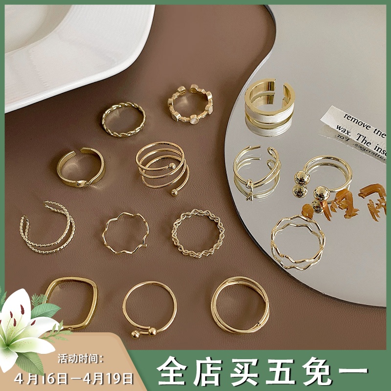 高级感轻奢小众设计戒指女时尚个性ins潮简约冷淡风网红复古指环