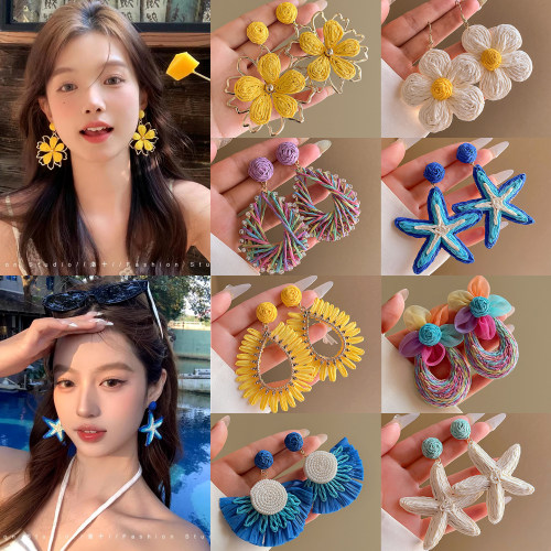 海边度假风耳环小众设计简约气质