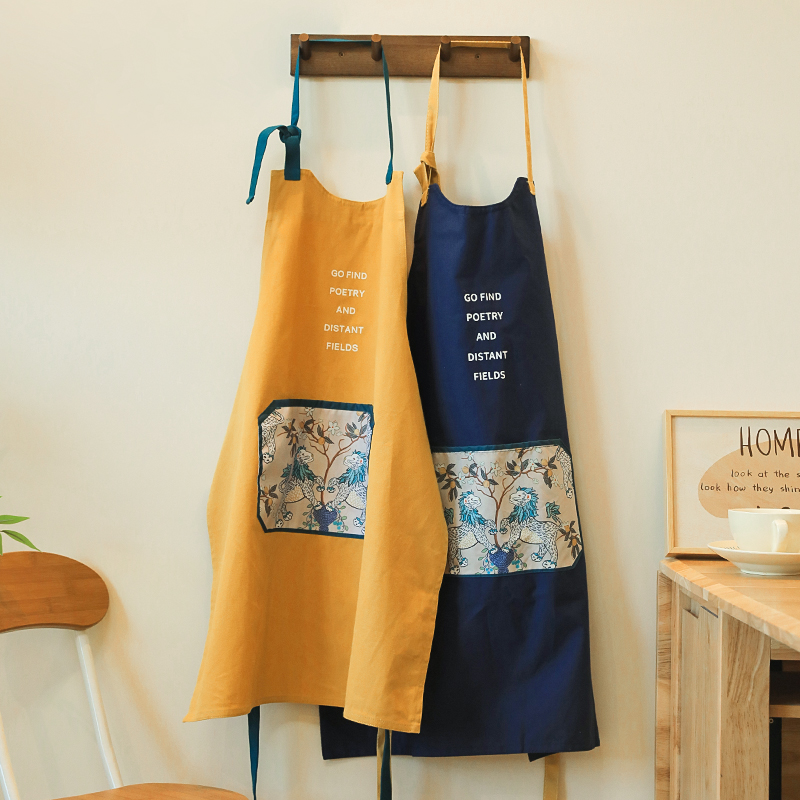 中国风插画围裙厨房家用新款