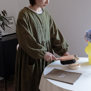 罩衣女新款 圍裙廚房家用衣服防臟工作服加大全包棉麻 大人做飯長袖
