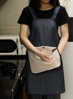 三木青禾可擦手围裙厨房家用2026新款女防油高级感年轻款做饭带男