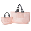 DD粉色网纱单肩包大容量少女心户外沙滩包手提购物袋 日本新款 夏季