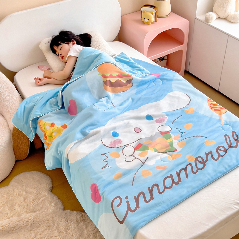 玉桂狗儿童凉感丝夏被冰丝空调被宝宝幼儿园午睡薄被子婴儿夏凉被
