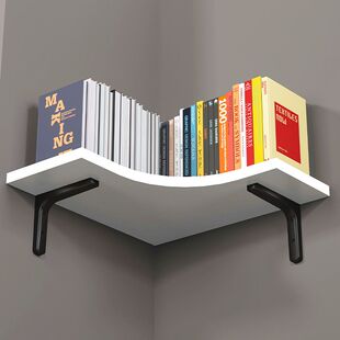 书架挂墙墙角置物架墙上拐角壁挂转角上墙搁板壁挂式三角墙壁烛优