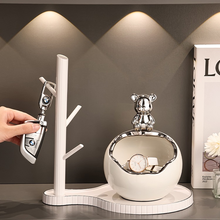 入户门口玄关放钥匙置物架收纳摆件轻奢高档鞋柜客厅新房装饰品无