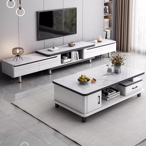 电视柜现代简约客厅家用小户型落地伸缩2025新款茶几电视机柜组合