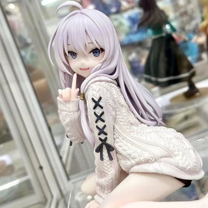 针织裙慵懒坐姿伊蕾娜可爱美少女摆件手办模型