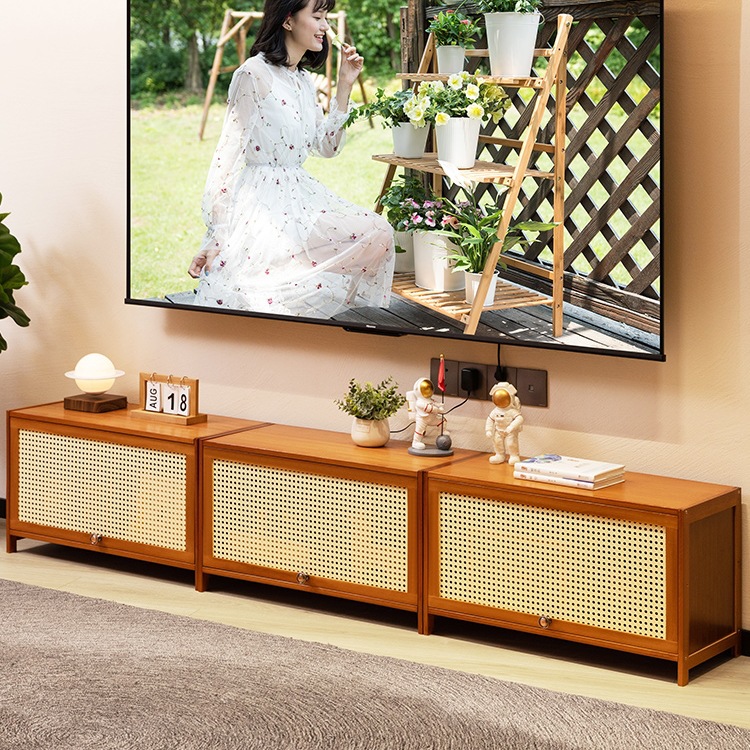 电视机柜2025新款客厅家用茶几组合小户型收纳储物实木落地柜卧室
