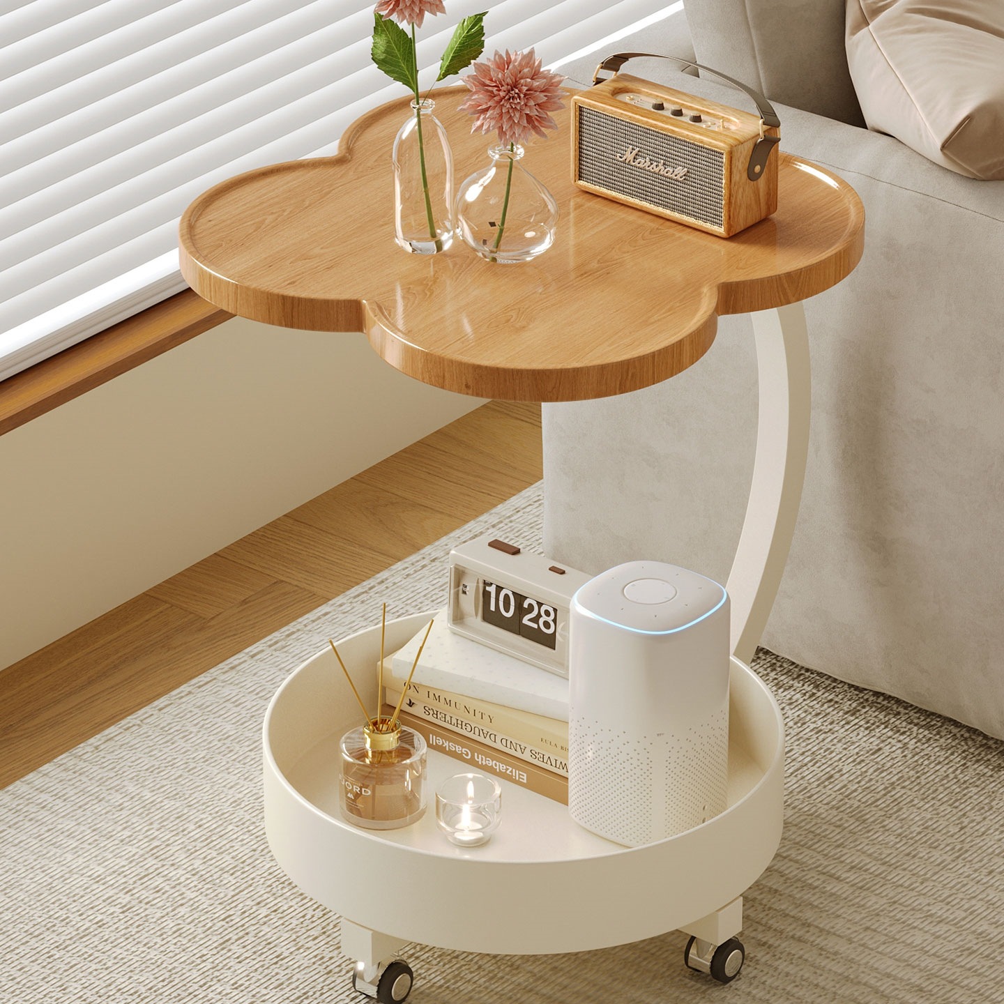 复古可移动沙发边几阳台小茶桌小桌子床头边柜小茶几小推车铁