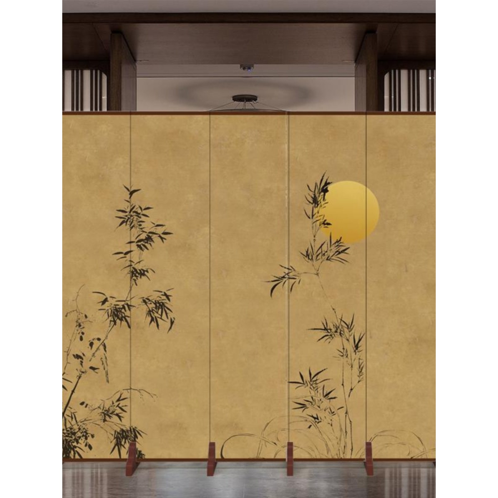 2025新中式屏风隔断简约客厅卧室折叠移动入户正对门禅意挡板假墙