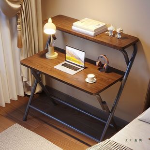 免安装折叠书桌书架一体桌子简易出租屋学生家用电脑桌简易学习桌