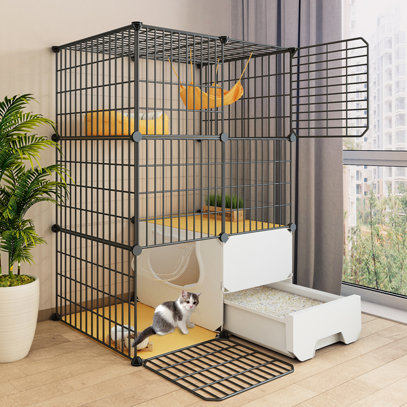 猫笼子家用室内自由空间猫窝猫砂盆猫厕所一体猫咪别墅不王之