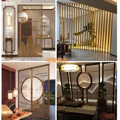 东阳木雕仿古门窗实木花格中式纱画屏风电视背景雕花板如图白蜡木
