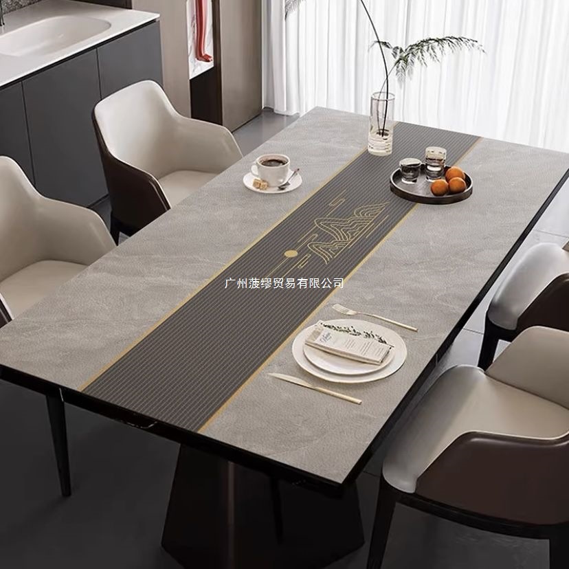 皮革桌布餐桌垫防水防油防烫长方形可裁剪轻奢风桌面垫免洗可擦垫