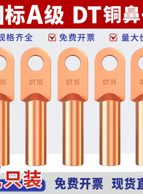 国标DT铜鼻子接线端子电缆线鼻子接头16/25/35/70/95/185/240平方