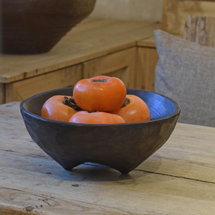 酿秋x象有形果盘干果盘家居装 饰摆件原创整木雕刻艺术复古侘寂风