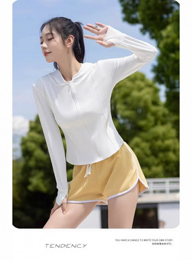 【现货】瑜伽防晒衣女夏薄款透气户外遮阳防紫外线上衣外套