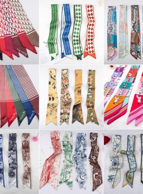 网红丝巾批发百搭绑包绑发字母复古长条飘带伴手礼丝带发饰发带