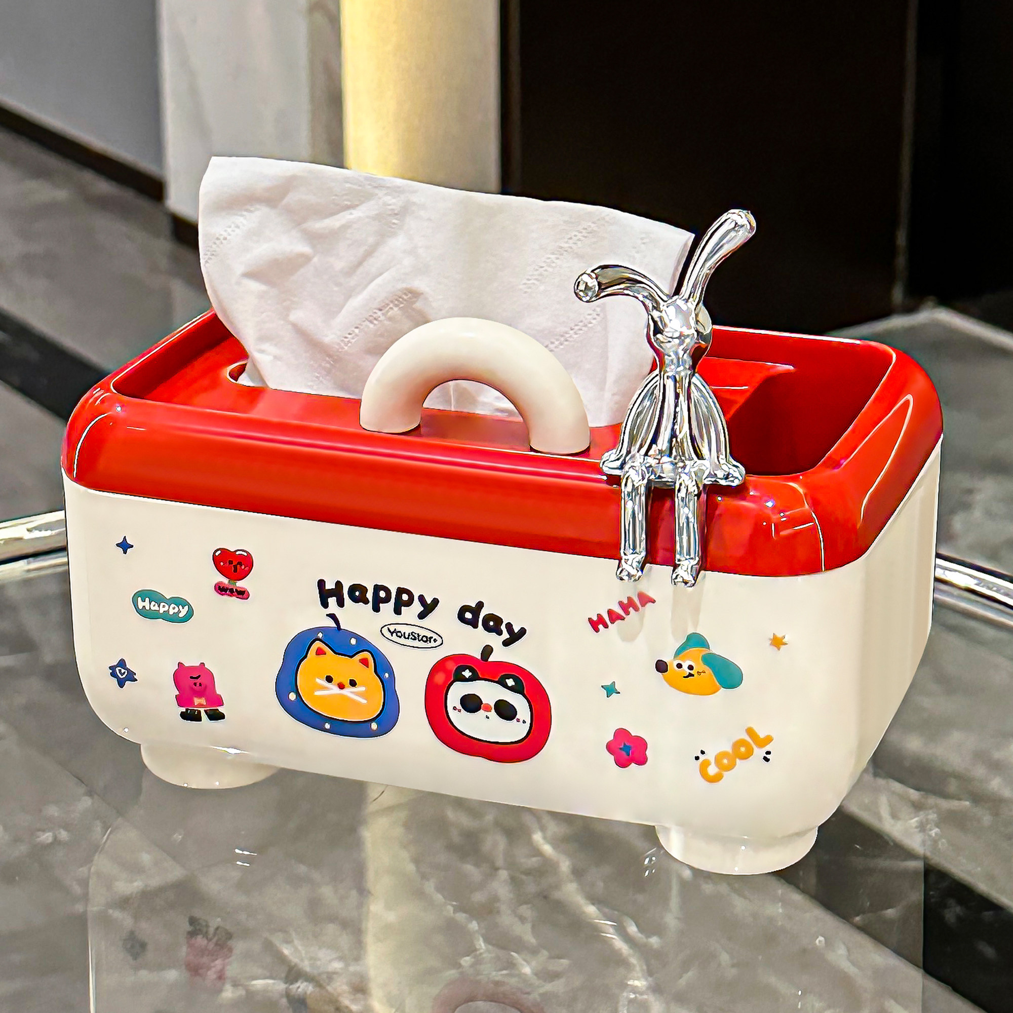 多巴胺纸巾盒客厅创意高级感桌面多功能抽纸盒家用可爱纸巾收纳盒,收纳整理,纸巾盒,淘宝优惠券,粉丝福利购,淘宝优惠卷