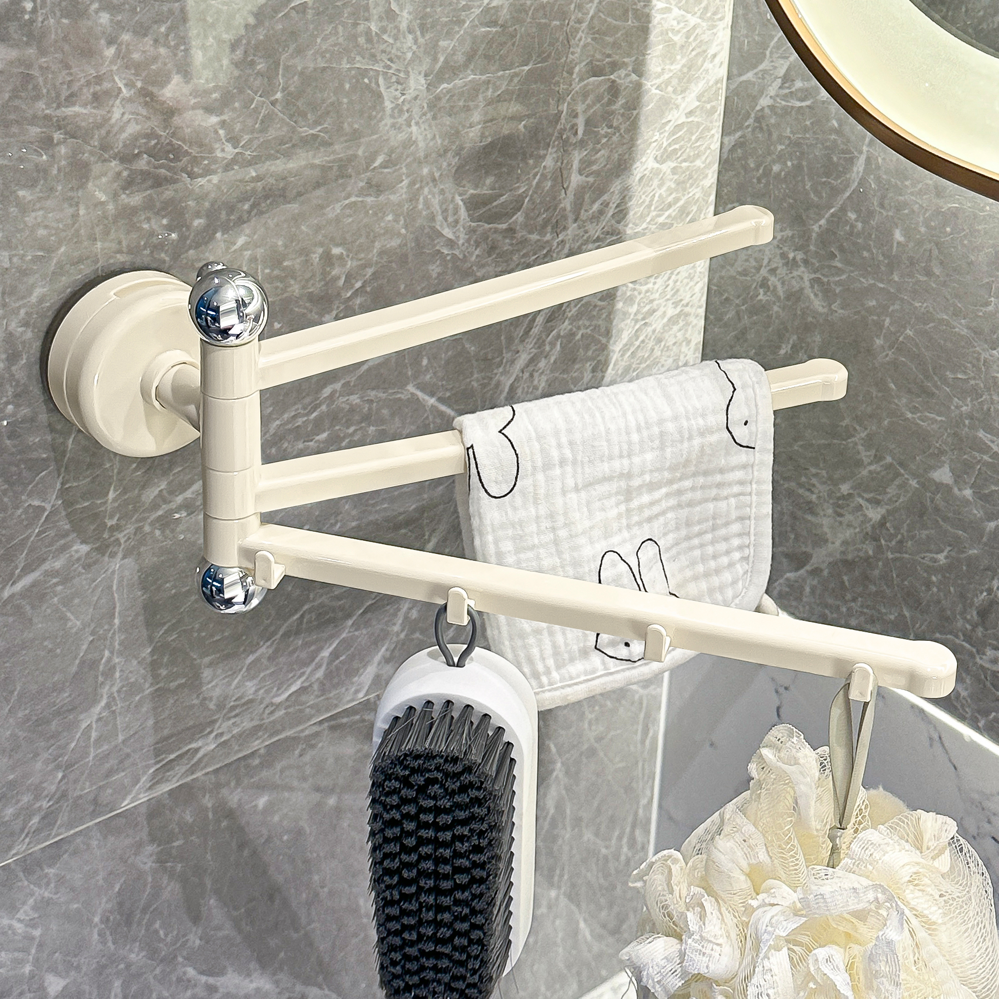 杜琥吸盘旋转多杆抹布架