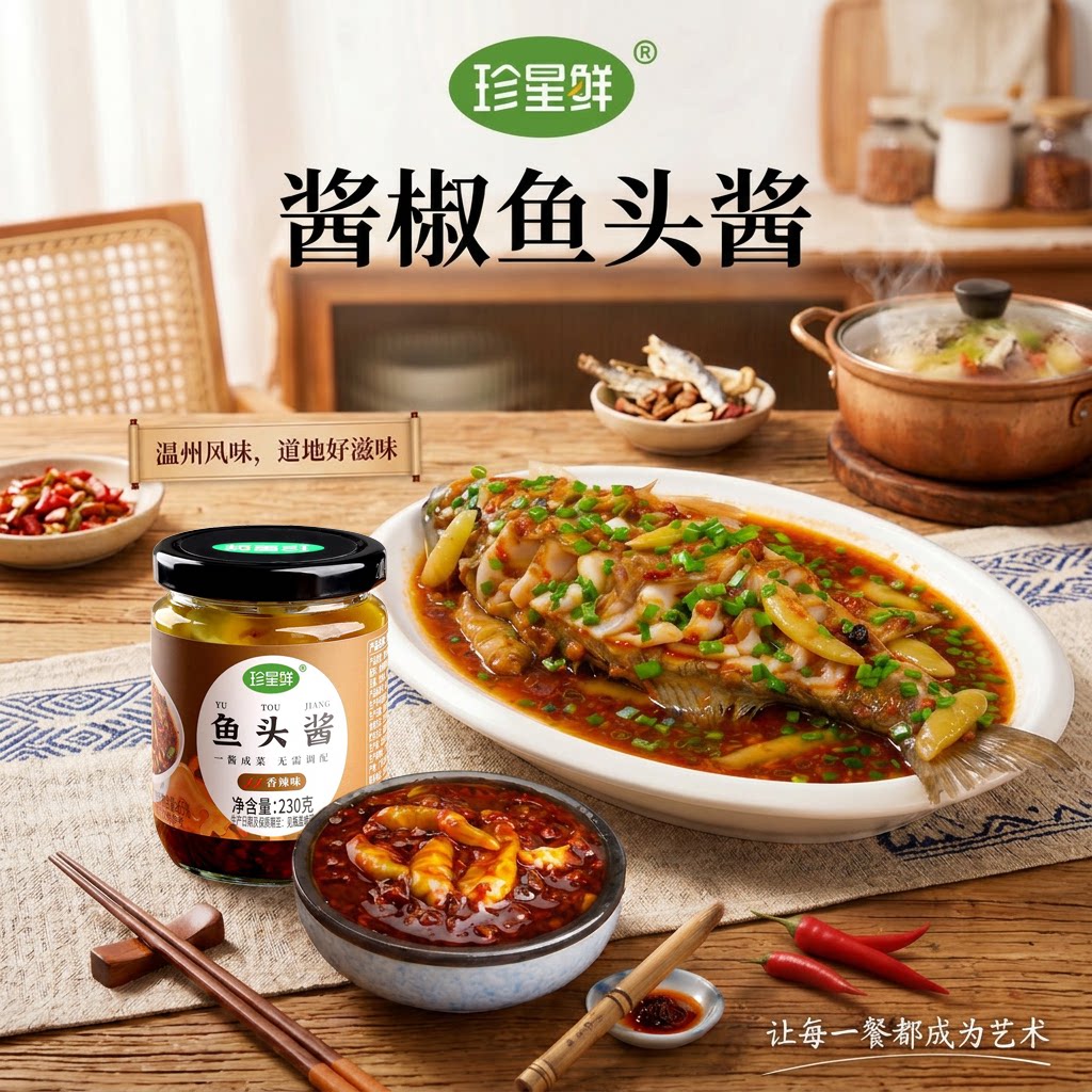 珍星鲜酱椒鱼头酱旗舰店蒸鱼酱料