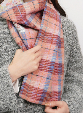 harris tweed哈里斯粗花呢秋冬进口纯羊毛围巾保暖围脖英伦格子