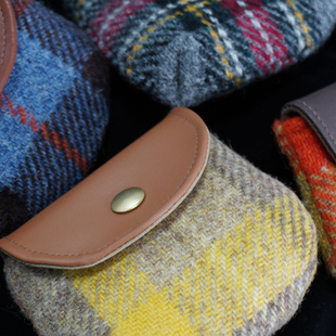 Harris tweed哈里斯粗花呢零钱包卡包小收纳包羊毛手工女士小钱包