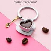比利时品牌爱心咖啡杯合金钥匙扣挂件高端创意生日礼物毕业季 精致