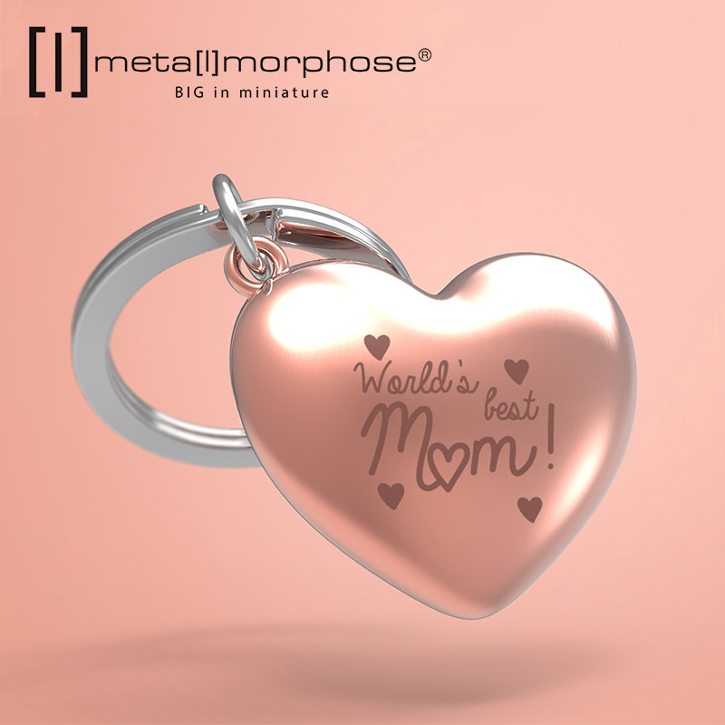 比利时祝福语爱心钥匙扣包包挂件母亲节情人七夕节篆刻定制精致