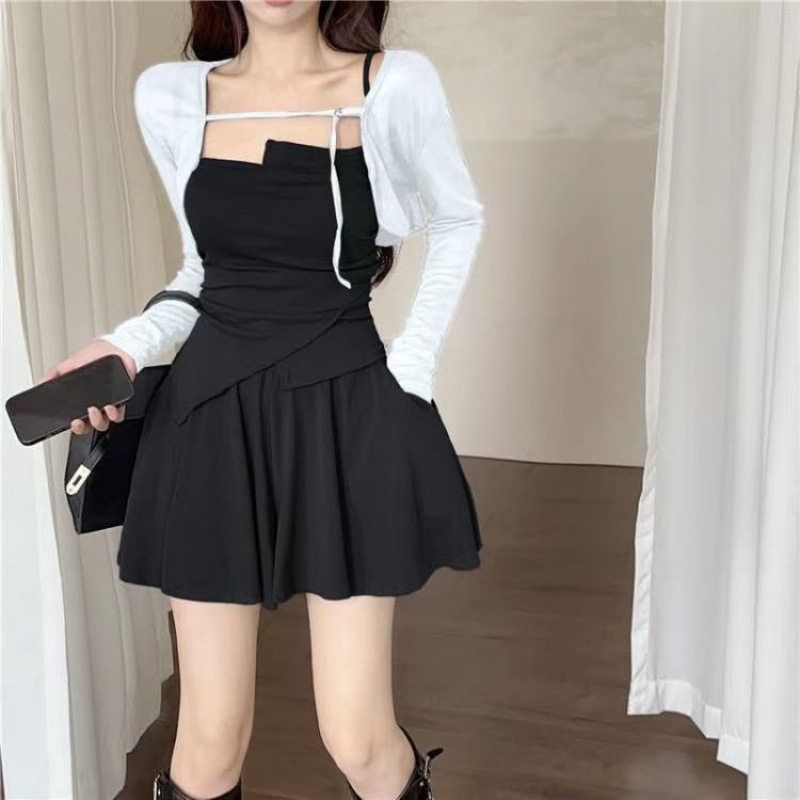 时尚三件套女夏季新款防晒披肩开连衣裙