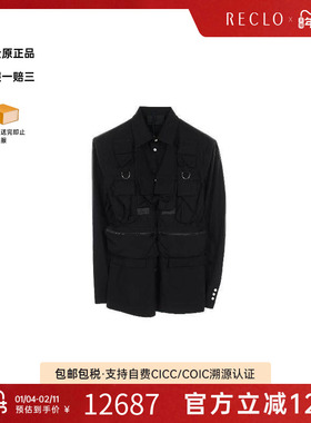 中古Prada普拉达男A级95新tops上衣棉上衣黑色时尚休闲欧美RECLO