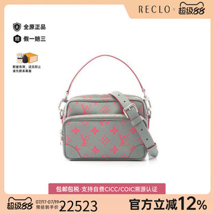 中古LV路易威登男包A级95新Nile双层相机包帆布斜挎包灰色