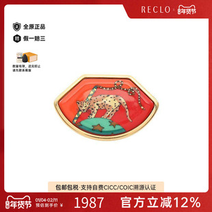 中古Hermes爱马仕女A级95新brooch胸针镀金金属胸针金色正品休闲