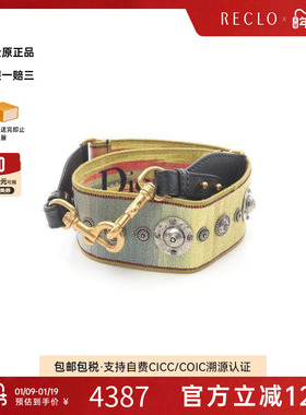 中古Dior迪奥女S级99新shoulder strap肩带帆布包挂件黑色